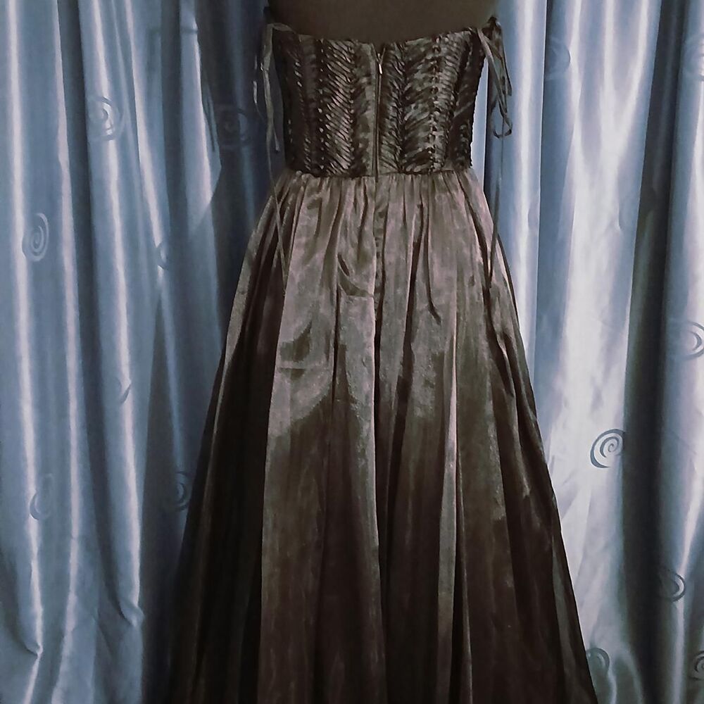 'Aidan Mattox' Spaghetti Strap Black Formal Dress Sz 6 - Picture 3 of 8